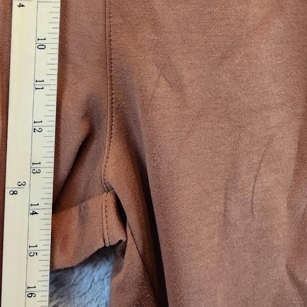 Anrabess Pants Womens XL Brown Stretch High Rise Straight Leg Drawstring Comfy - Picture 2 of 10